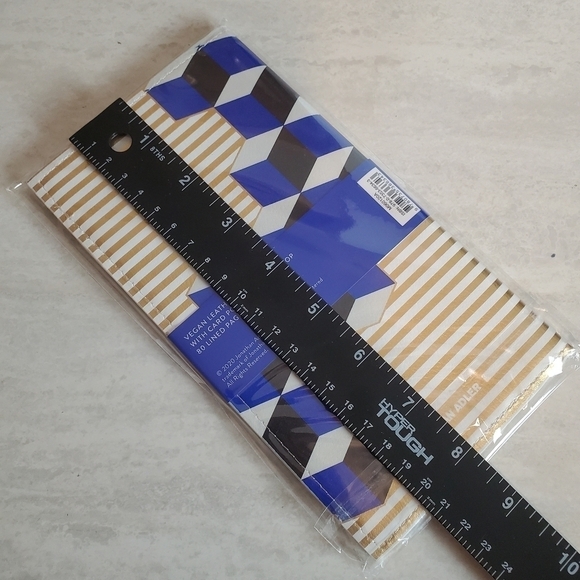Jonathan Adler Travel Journal Blue Gold Metallic Geometric Vegan Leather New‎ - Picture 5 of 7
